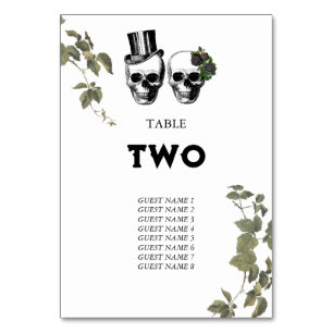 Til Death Gothic Heart Floral Skulls Bruiloft Kaart