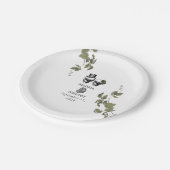 Til Death Gothic Heart Floral Skulls Bruiloft Papieren Bordje (Gekanteld)