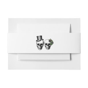 Til Death Gothic Heart Floral Skulls Bruiloft Uitnodigingen Wikkel