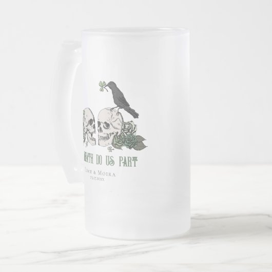 Til Death Gothic St Patricks Day Bloemenschedel Matglas Bierpul (Voorkant links)