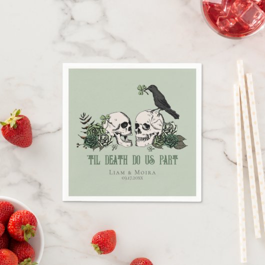 Til Death Gothic St Patricks Day Bloemenschedel Servet (Insitu)