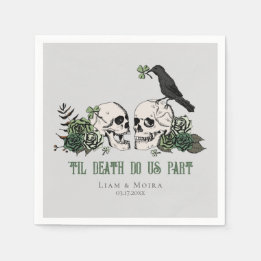 Til Death Gothic St Patricks Day Bloemenschedel Servet