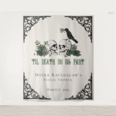Til Death Green De heer en mevrouw Skulls Groene R Wandkleed (Voorkant)