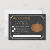 Til Death Herfst Pompoen Sinaasappel Zwart Reactie RSVP Kaartje (Voorkant)