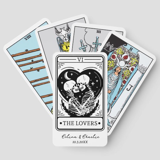 Til Death Lovers Gepersonaliseerde Bruiloft Tarot  Pokerkaarten (Achterkant)