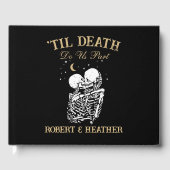 Til Death Skelet Gothic Romantisch Donker Cool Bru Gastenboek (Voorkant)
