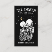 Til Death Skelet Gothic Wedding Registry QR-code Informatiekaartje (Voorkant)