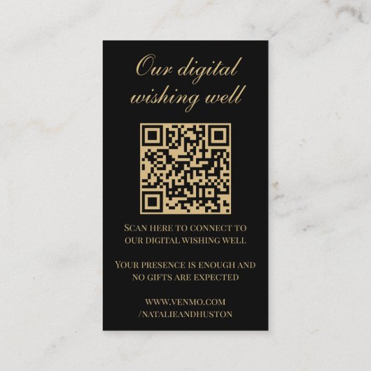 Til Death Skelet Gothic Wedding Registry QR-code Informatiekaartje (Achterkant)
