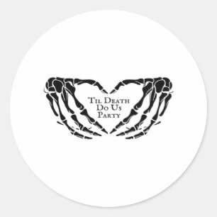 Til Death - Skelet Hart Handen Ronde Sticker