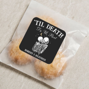 Til Death Skelet Liefhebbers Tarot Kaart Gothic Br Vierkante Sticker