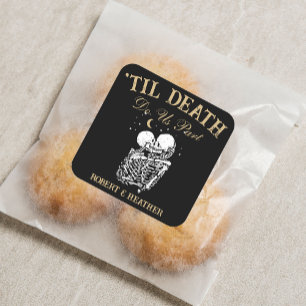Til Death Skelet Liefhebbers Tarot Kaart Gothic Br Vierkante Sticker