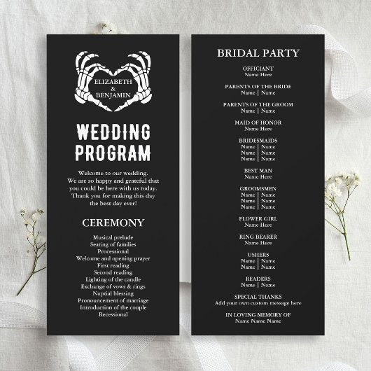Til Death Skeleton Zwart Lang Trouwprogramma
