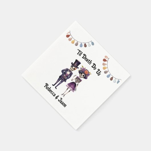 Til Death Skeletten Bruiloft Gotisch Servet (Hoek)