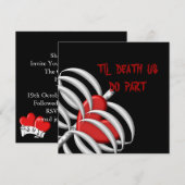 Til Death We doen deel Gothic stijl bruiloft Kaart (Voorkant / Achterkant)