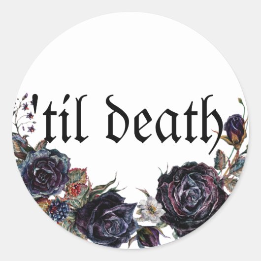 Til Death Wedding Envelope Seals Ronde Sticker (Voorkant)