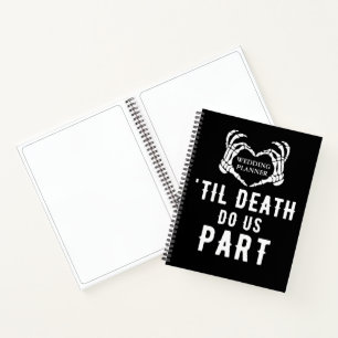 Til Death Zwart Bruiloft Planner Blank Notitieboek