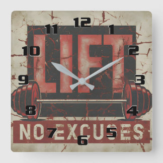 Til geen excuses Uitstekende Motivatie Thuis gym Vierkante Klok