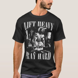 Til Heftrig Bid Harde Gym Jezus Christus Deadlift T-shirt