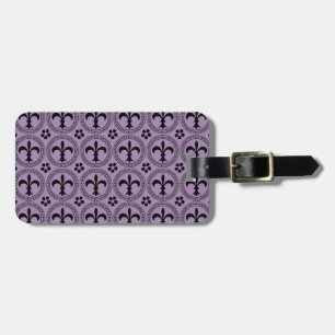 Til je bagage af met Violet Fleur-de-Lis Bagagelabel