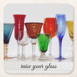 Til je glas op vierkante kartonnen onderzetter