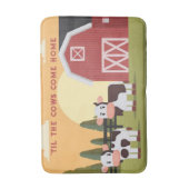 Til the Cows Come Home Two Cows Red Barn Sunrise Badmat (Voorkant Verticaal)