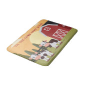Til the Cows Come Home Two Cows Red Barn Sunrise Badmat (Gekanteld)