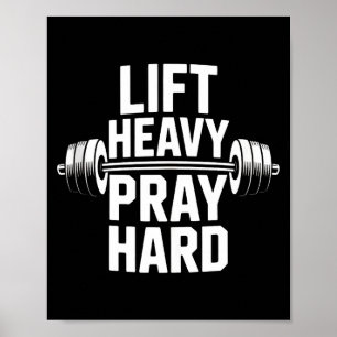 Til zwaar Bid hard Gym Christelijk Cadeau Jezus ge Poster