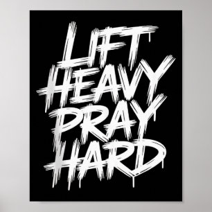 Til zwaar Bid hard gym christelijk geschenk Jezus Poster