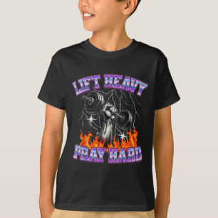 Til zwaar Bid hard gym Christelijke Workout Mannen T-shirt