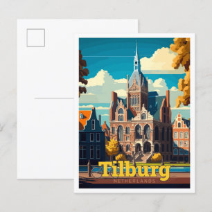 Tilburg Netherlands Travel  Illustration Briefkaart
