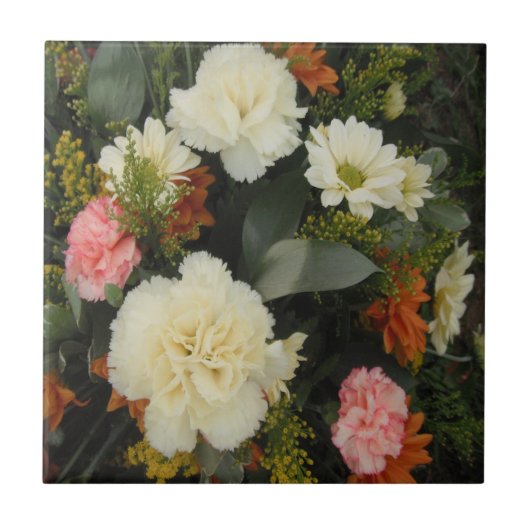 Tile Carnance Bouquet Tegeltje (Voorkant)