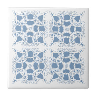 Tile Celtic Mariner Knot Ropes Halyard Zee Blue Tegeltje