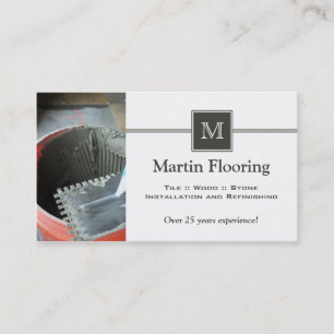 Tile flooring aangepast visitekaartje monogram