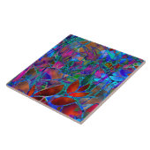 Tile Floral Abstract Glas in lood Tegeltje (Zijkant)