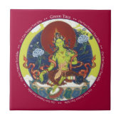 Tile - Green Tara met haar Mantra Tegeltje (Voorkant)