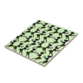 Tile Hawaiian Tropische Vintage Hula Girls Seafoam Tegeltje (Zijkant)