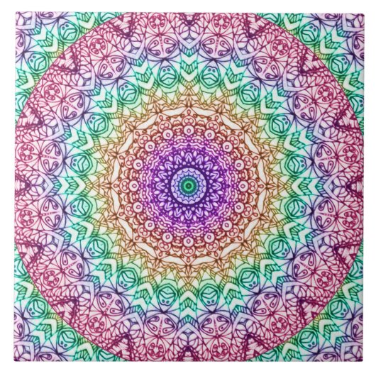 Tile Mandala Mehndi Style G379 Tegeltje (Voorkant)