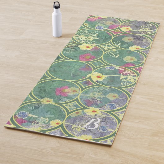 Tile Monogram Wildflowers Yoga Mat (In situ)