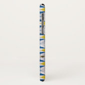 Tile Mosaic Flower Pattern Yellow Blue Case-Mate iPhone Case (Achterkant/links)
