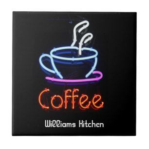 Tile Neon Coffee Sign Tegeltje