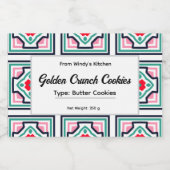 Tile Pattern Custom Food Container Label Set Voedselcontainer Etiket (Enkel label)