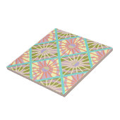 Tile  Retro Colorful Atomic Era Starburst Tegeltje (Zijkant)