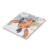 Tile Retro Firecracker Lady Pop Art Tegeltje (Zijkant)