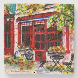 Tile - Rouge Porte' Cafe' Stenen Onderzetter