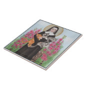 Tile Saint Gertrude Patron St. van Cats Trivet Tegeltje (Zijkant)