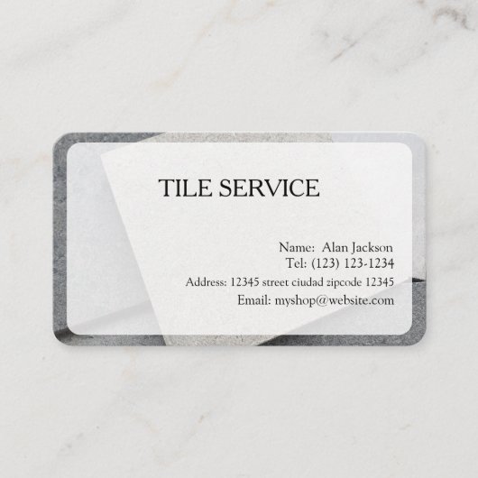 TILE SERVICES Carte de visite modifiable (Devant)