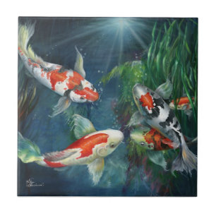Tile - The Koi Pond by Kathy Tegeltje