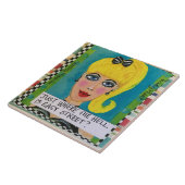 Tile-trivet-wall kunst tegeltje (Zijkant)