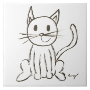 Tile van geslepen Kat Tegeltje