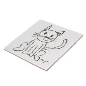 Tile van geslepen Kat Tegeltje (Zijkant)